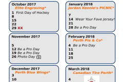 Revised Schedule Card.